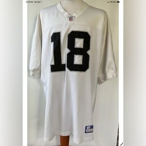 Vintage Reebok Oakland Raiders #18 Randy Moss Stitched Jersey Size 54